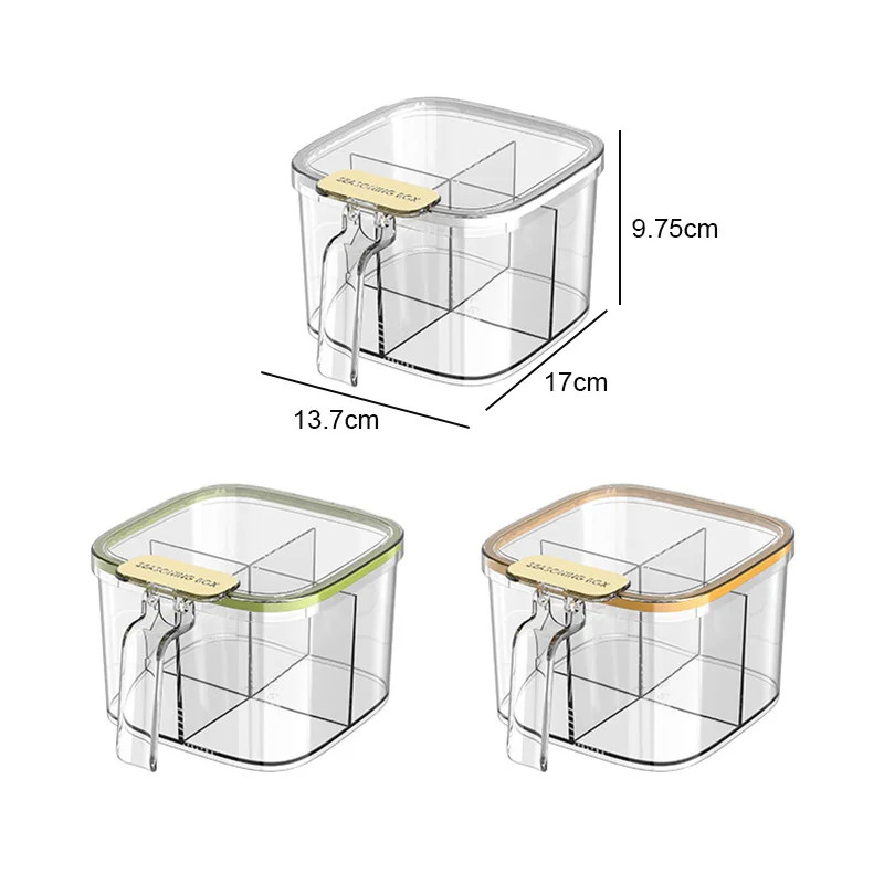Kitchen Storage Salt Container With Lid And Spoon