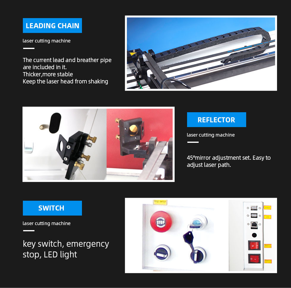Accurate CO2 MDF Board Laser Cutting Machine For Wood 1300*900mm