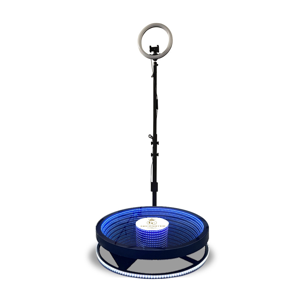 Spinning Portable LED 360 Photo Booth Rotating Glass Logo For Party