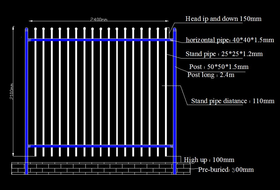 Shengwei fence - security spear top steel fence, garden wrought iron fencing