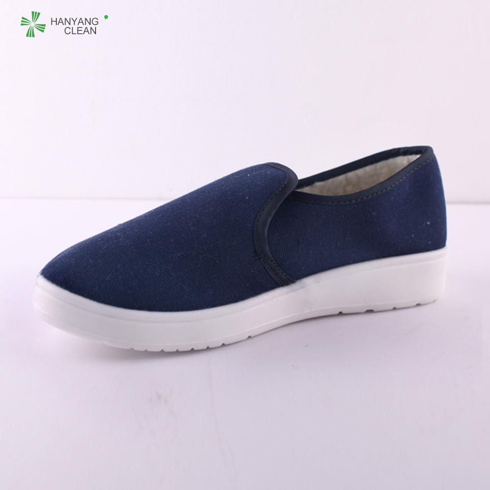 Warm anti-slip clean room antistatic esd working canvas shoes esd PU dustproof shoe