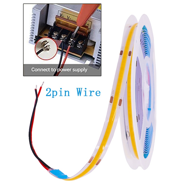 High Brightness 480leds 8mm10mm 12V24V COB LED Strip Light for Warm Natural White Lighting