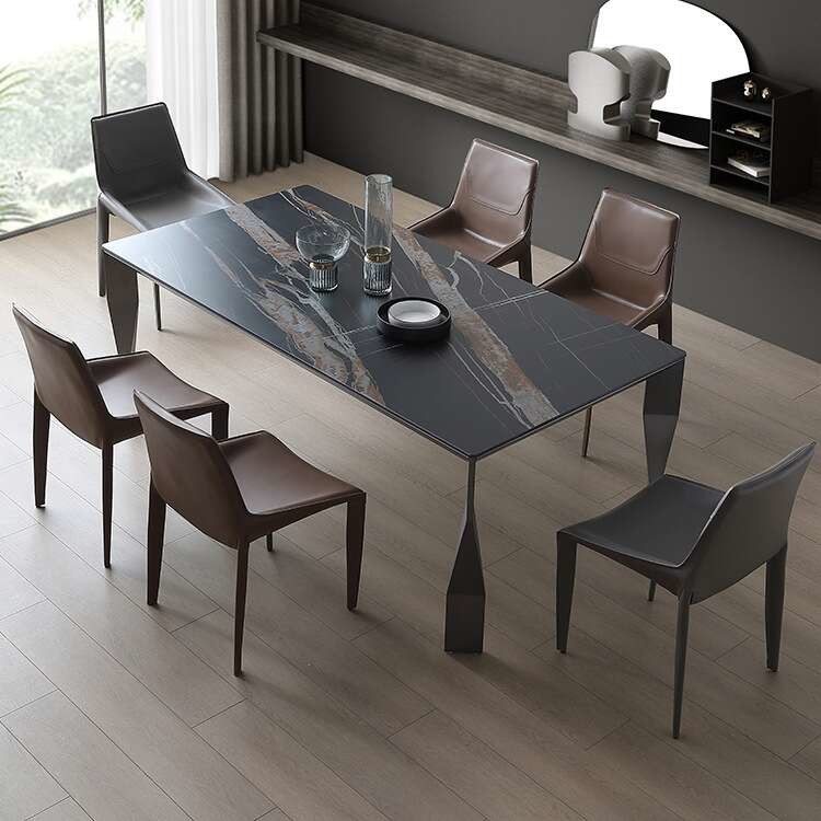 Customized Sintered Stone Marble Dining Table Set 4 Chairs Dining Table Set 6 Seater