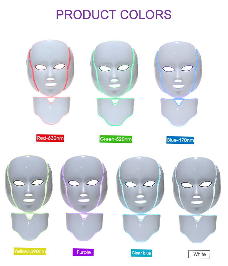 7 Color Led Pdt Facial Wrinkle Removal Light Therapy Mask Home Use
