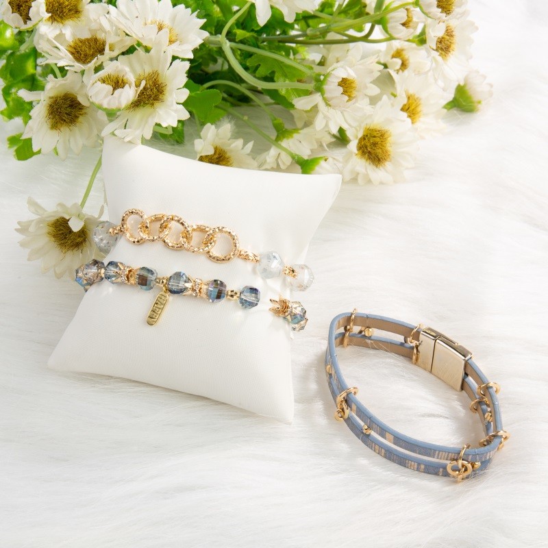 Double Layer Boho Handmade Leather Bracelet Everyday Jewelry Gold Color