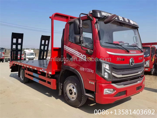 Diesel Engine Flatbed Tow Truck 8 Ton Flatbed Cargo Truck For Load Excavator