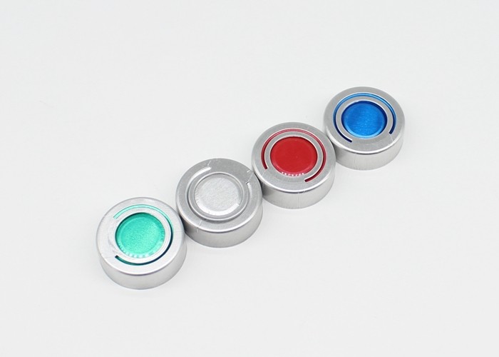 20mm Color Customized Two Pieces Crimp Aluminum Cover Cap With Ring-Pull