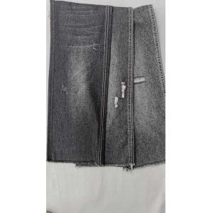 OE plain weave 6.8oz BLACK/WHITE with full width 180cm No Stretch Elastic Denim