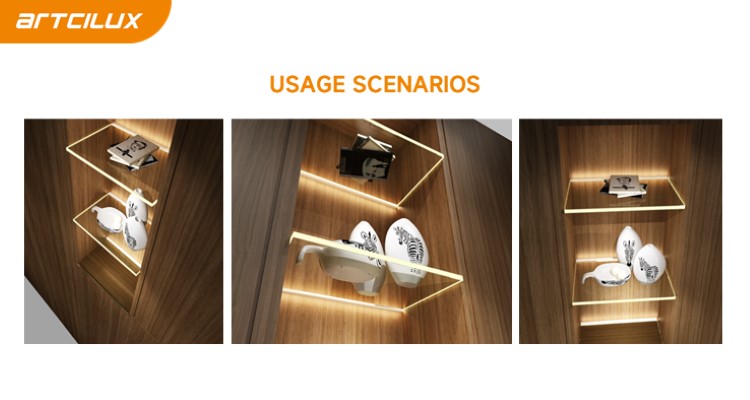 LED Glass Clip Light Wardrobe Cabinet Aluminium Profile LED Lights