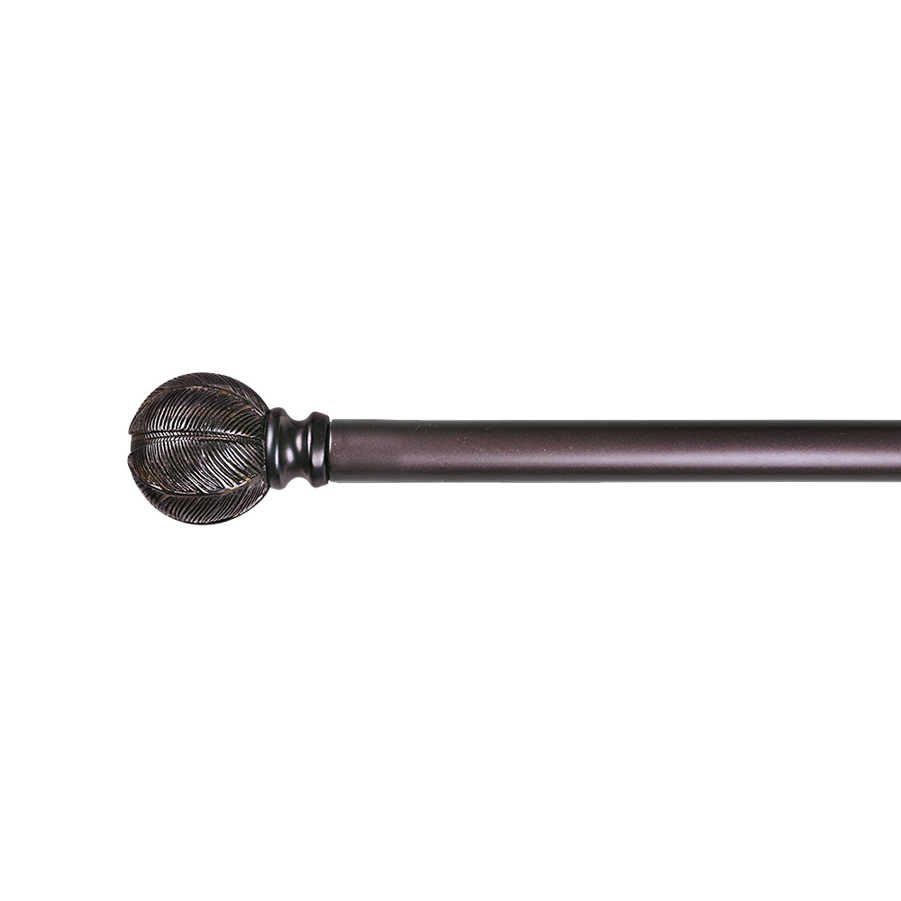 Package Carton Resin Curtain Pipe With Cylinder Shape Finials Customizable Curtain rod Finials