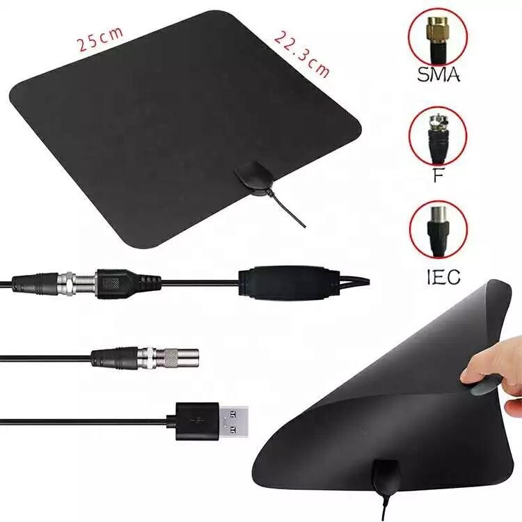 Paste Mounting High Gain Film Flat TV Antenna Digital Indoor UHF VHF Long Range Antenna