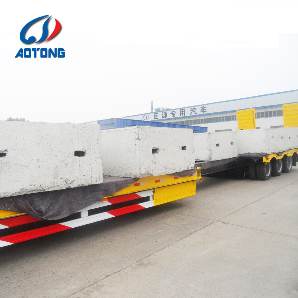 10m Hydraulic Mobile Trailer Telescopic Low Bed Semi Truck Trailer with 12R22.5 Tires