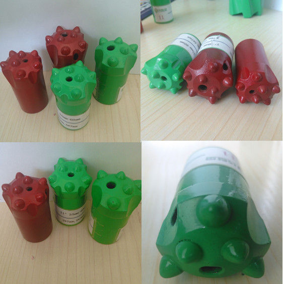Ballictic / Spherical Green Rock Button Drill Bit 4 / 7 Buttons 51mm for Granite