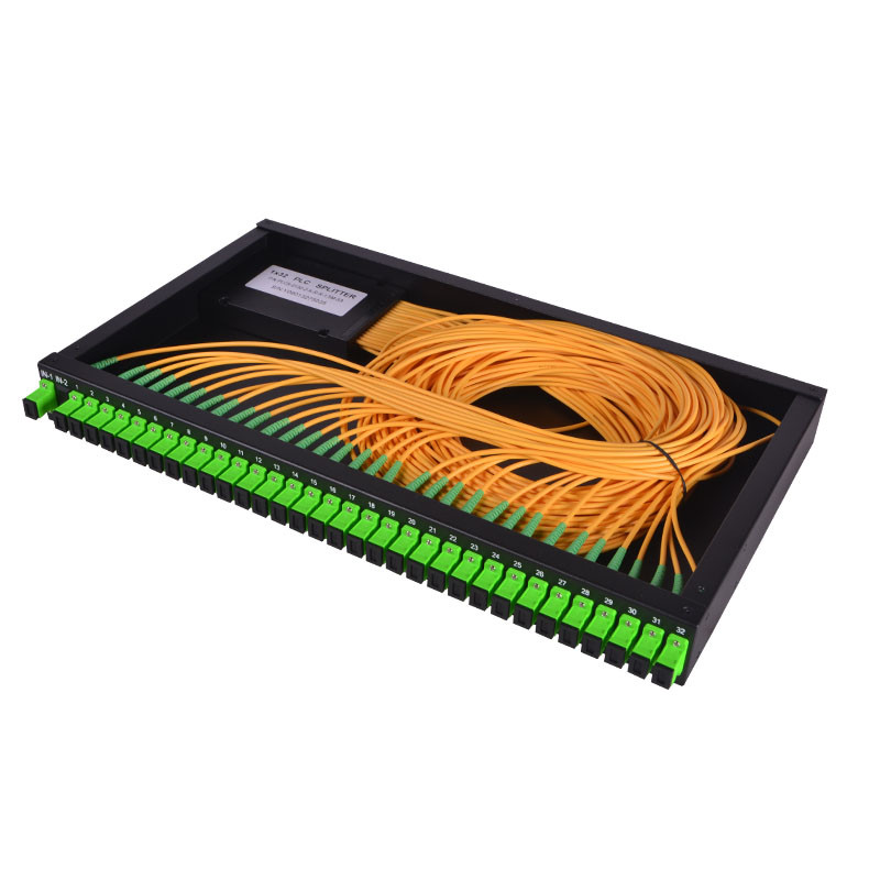 Low Insertion Rack Type Fiber Optic PLC Splitter With Sc / Apc Connector