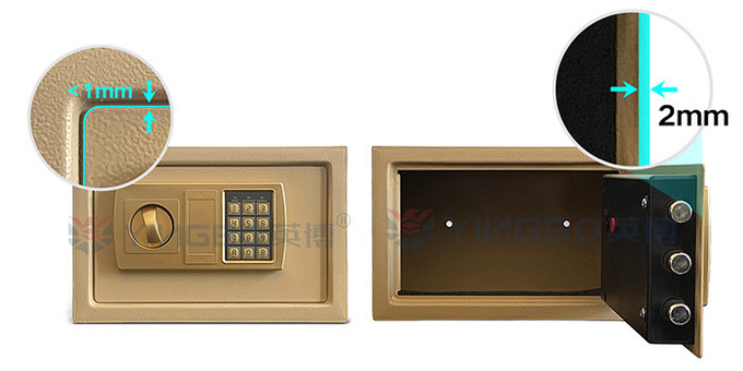 2 Keys Electronic Digital Safe 8.5L 2 Mm Thick Solid Steel With Full Digit Keypad