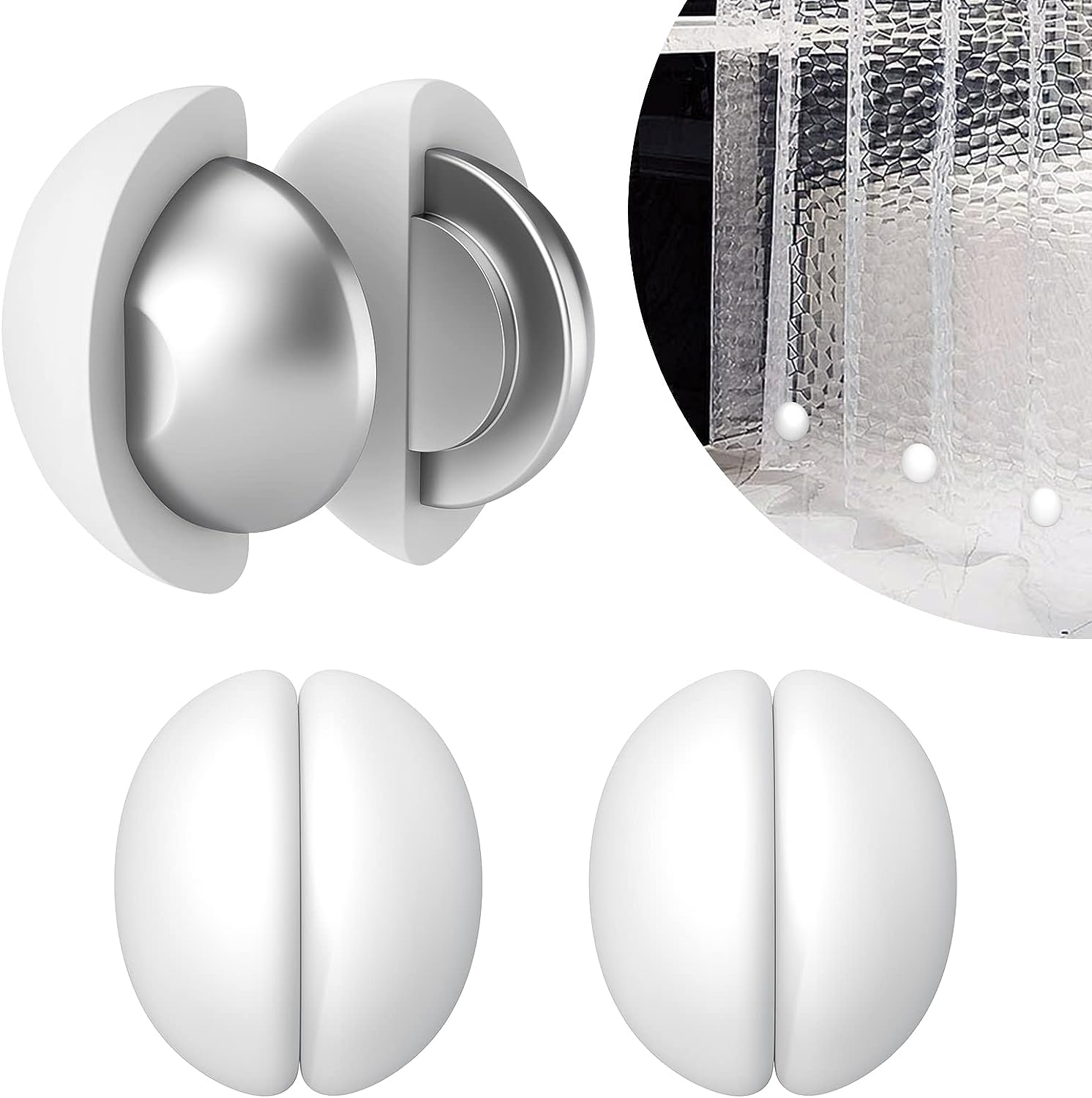Strong Magnets for Shower Curtain Heavy-Duty Never Rust No Noise Silicone Coated