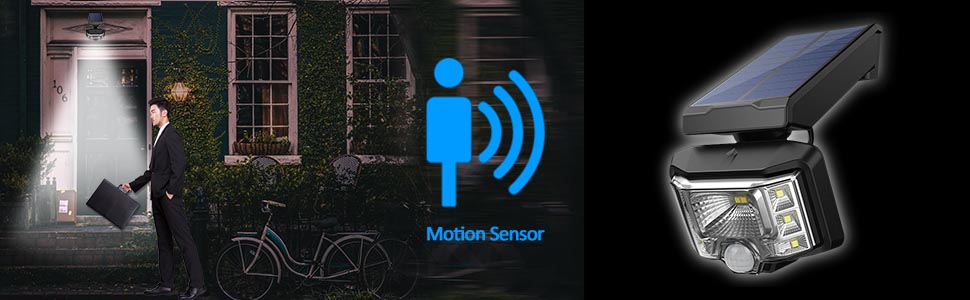 Wireless outdoor solar motion sensor light