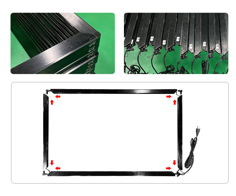 YCLTOUCH 42 inch infrared multi touch screen frame with 20 touch points