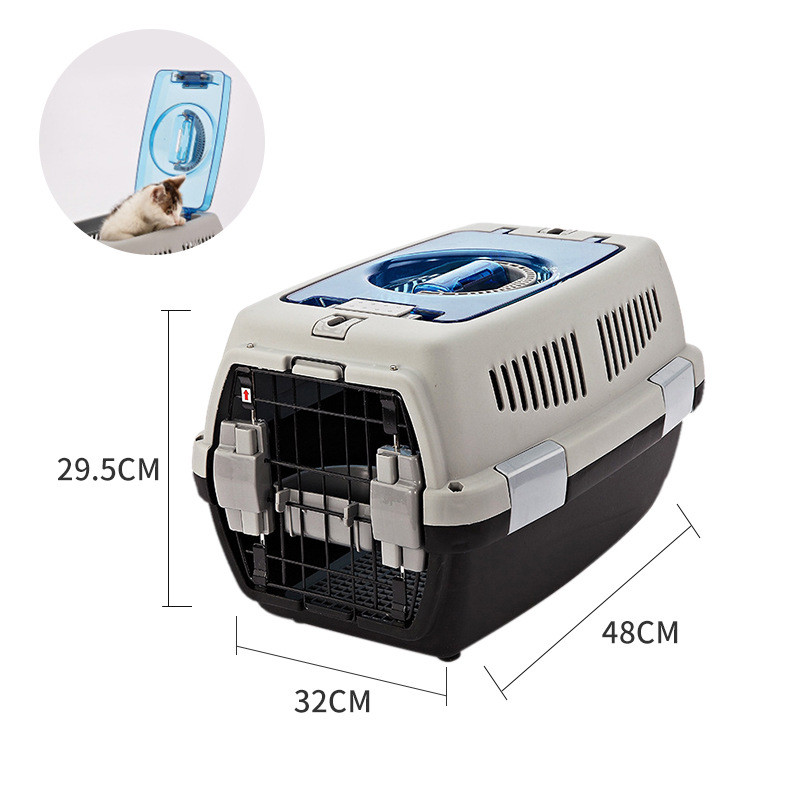 PP Plastic Dog Cat Transport Cage OEM ODM Travel Carrier With Skylight