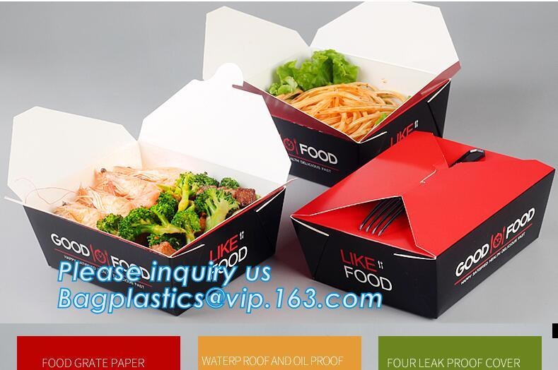 Cheap Cardboard foldable kraft paper lunch box with window,Lunch noodle fast food kraft paper box by customized logo pri