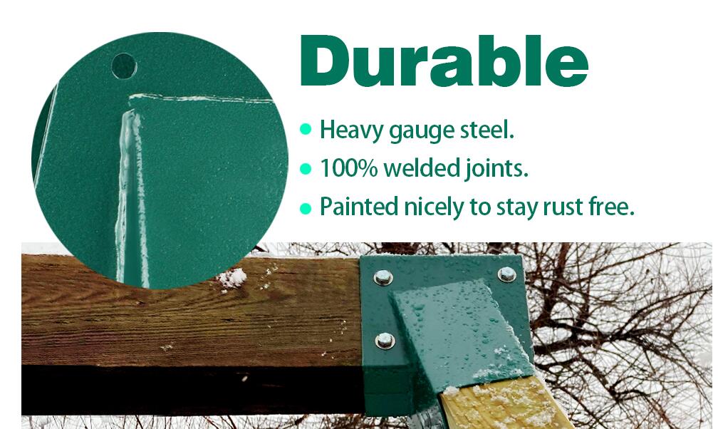 A-Frame 2 Brackets Green Coating Swing Set Bracket With Heavy Duty Mounting Hardware