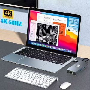 8-In-1 Multiport Adapter USB-C Hub With HDMI 3 USB3.0 RJ45 And PD Output 5-8