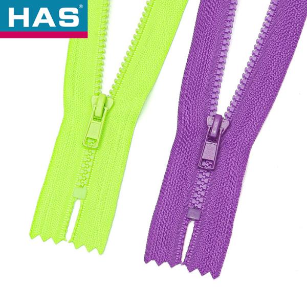 Fluorescent Green Invisible Zipper Closed End / Open End Purple Separating