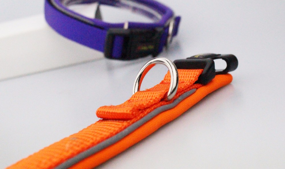 C502 New Soft Safety Pet Collar and Leash Reflective Neoprene Nylon Webbing Dog Collars for walking