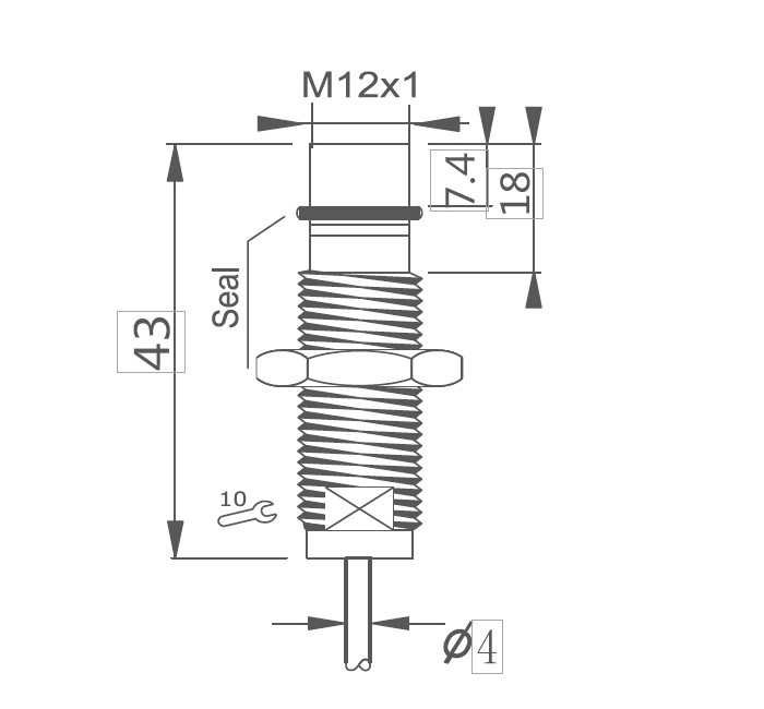 M18 High Pressure Sensor Red LED Light Indicator Stainless Steel Housing Material