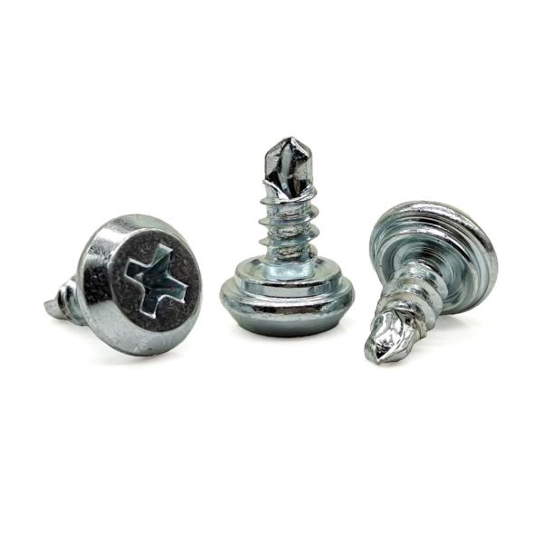 Zinc Plated Countersunk Flat Head Self-Drilling Screw Stepped Collar & Winged