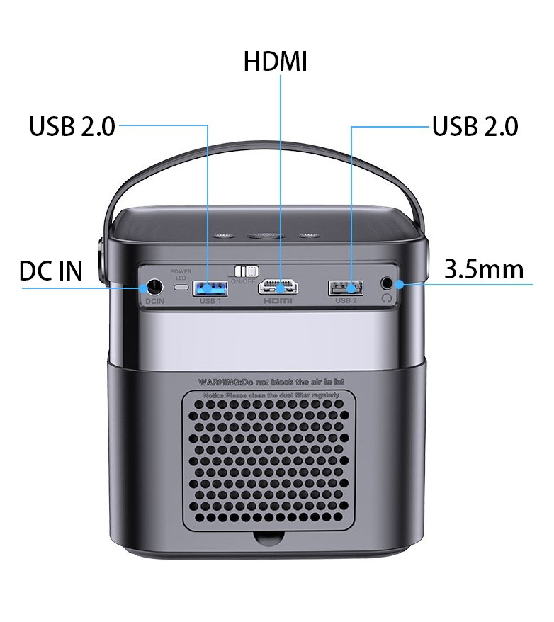 350 ANSI Lumen Portable DLP Projector Android 9.0 4K Video Decoding
