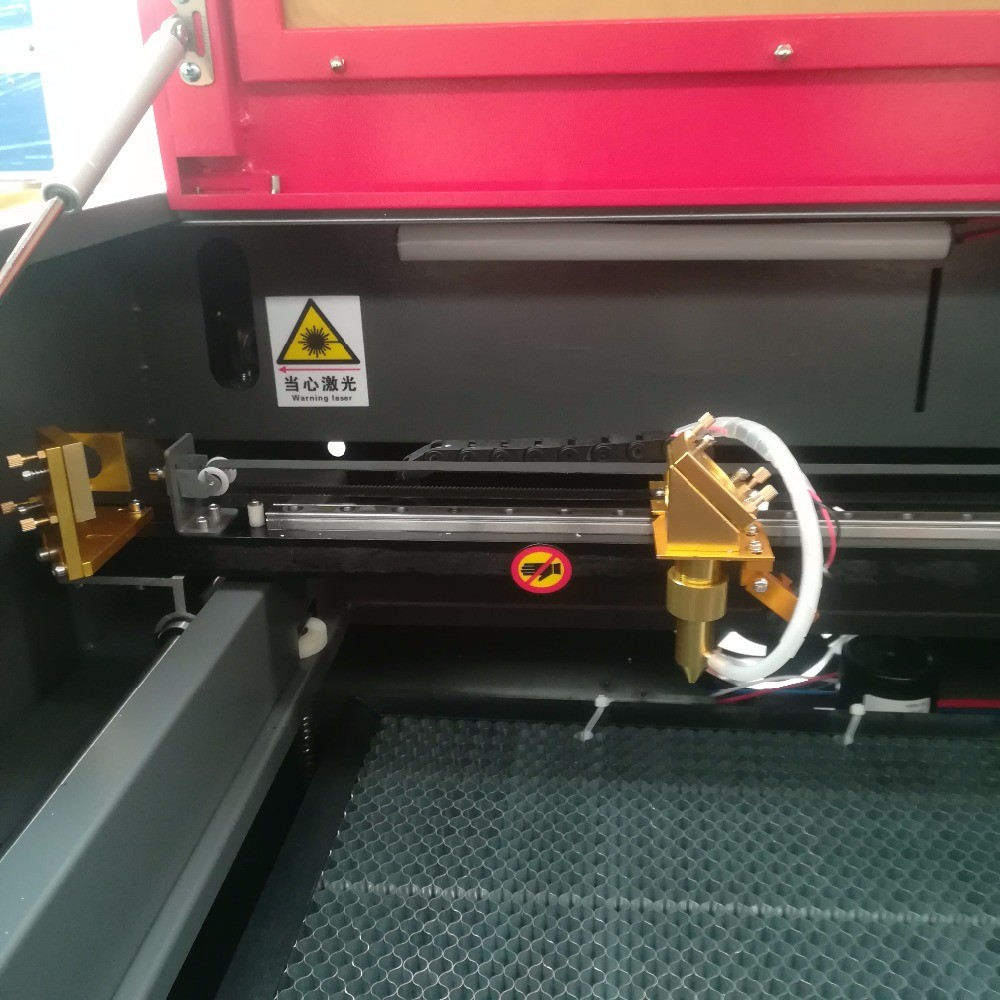 RUIDA control 50W 4040 laser engraving and cutting machine with red point and honeycomb