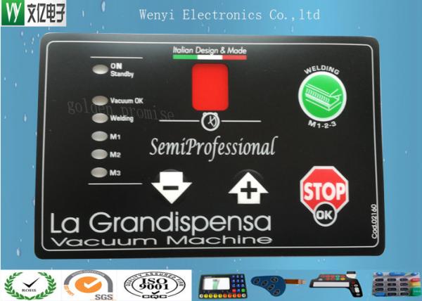 PC 0.175 Mm Membrane Switches Graphic Overlays Clear LCD Window For Electronic