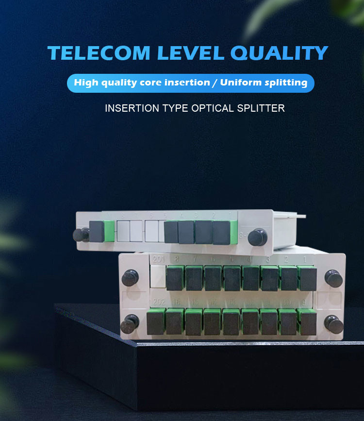 FTTH Fiber Optic Splitter , Cassette Plc Splitter 1x16 SC APC Connector