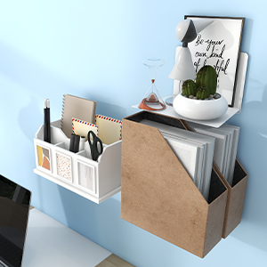 Rectangle Floating Bookshelf with Mounting Hardware 1mm Thickness Steel Construction