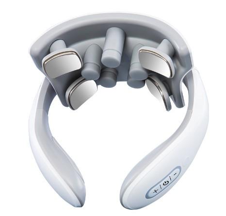 Four Head Neck And Shoulder Massager Machine Stretchable Vibration Warm ABS