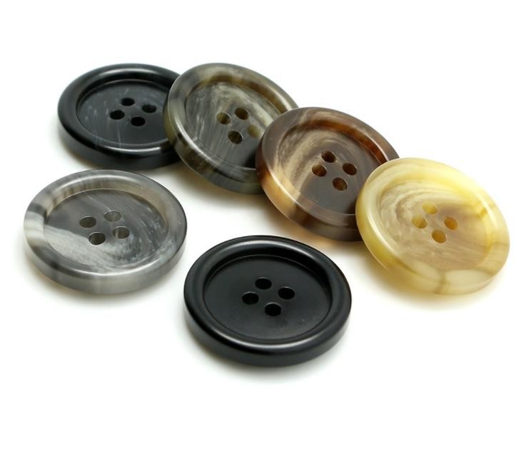 Plastic Resin 4 Hole Plastic Button For Khaki Double - Breasted Trench Coat