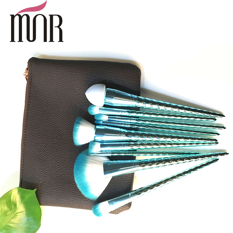 Spiral Shape Handle Makeup t Brush Set , Rainbow Eye Makeup Brushes