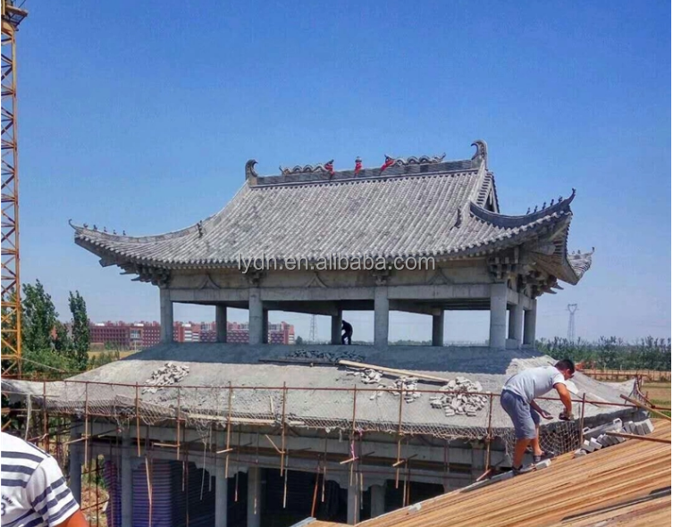 180*180mm Compressive Strength 1500N Chinese Roof Tiles for Buddhist Temple Traditional Material