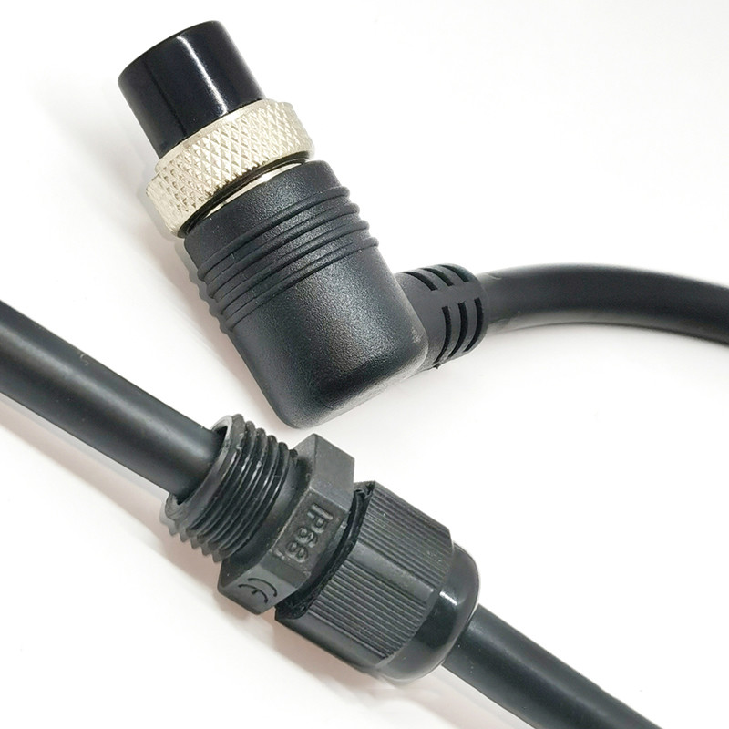 8 Pin iP65 Car Waterproof Connector Right Angle Head Male To Female