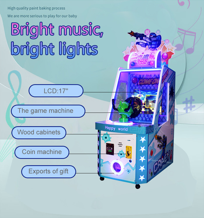 Export Present Kids Amusement Machine Coin Operated Ball Shooting