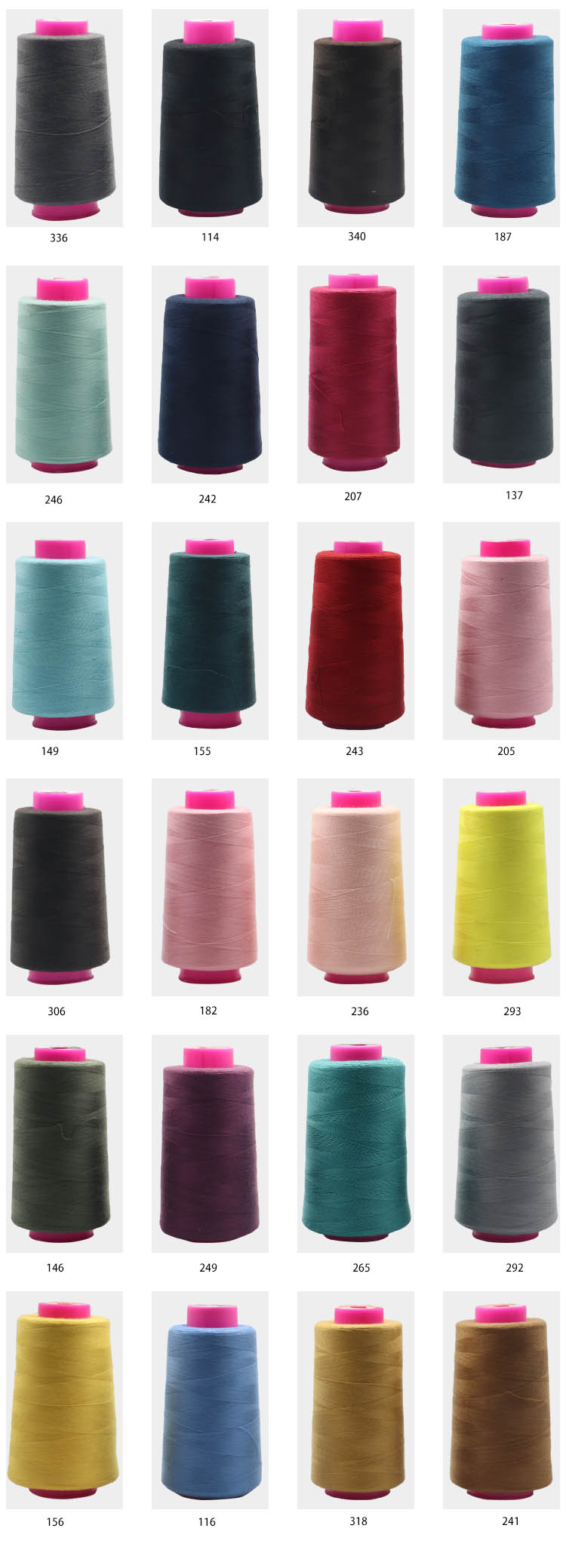Dyed 20/2 20/3 40/2 Spun Polyester Sewing Thread for Clothes Kangfa Dyed Pattern Dyed