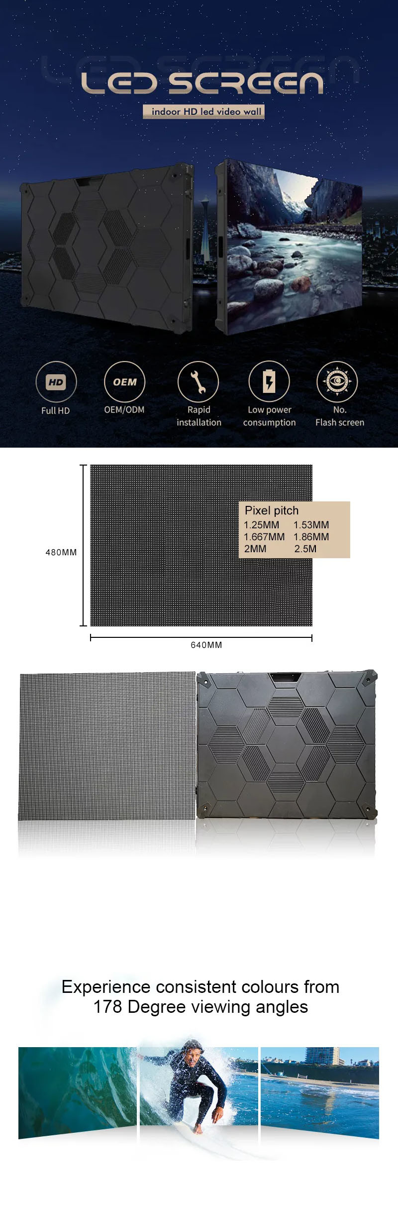 Company Meeting Led Video Wall , 3840HZ Church Display Screens