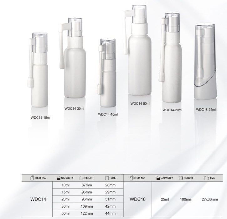 Collar Material PE 10ml 15ml 20ml 30ml 50ml 100ml PE Plastic Bottle with Sprayer Pump