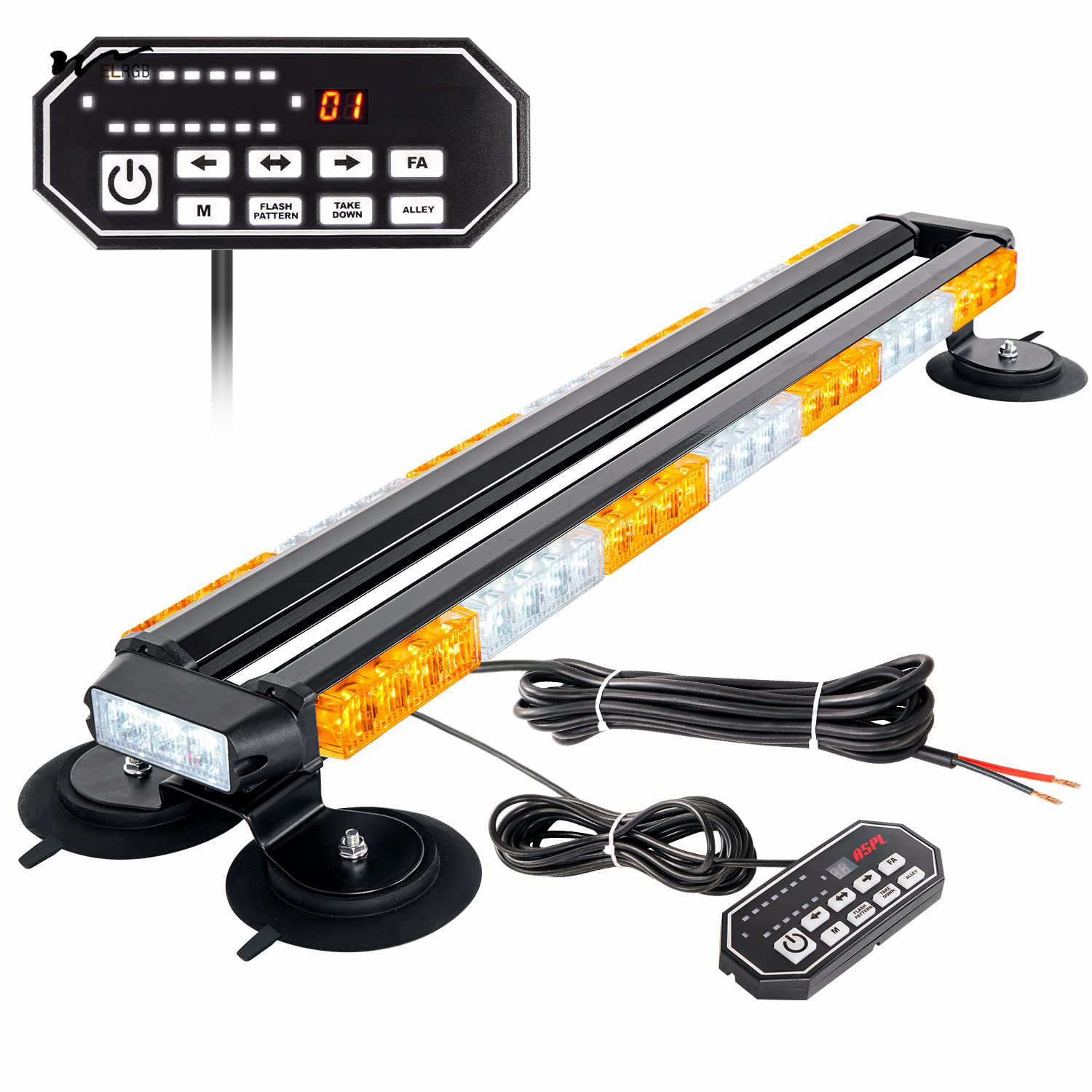 Double Side Flashing Emergency Warning 31" LED Strobe Light Bar with Remote Control