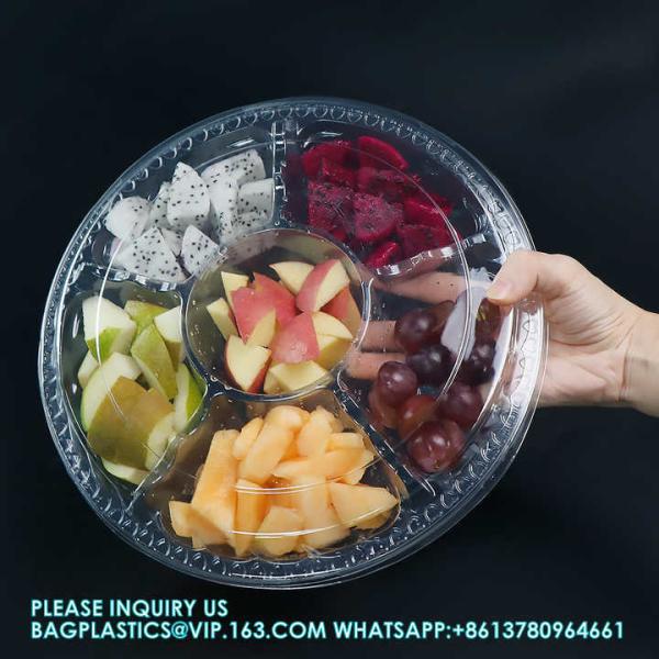 Round Disposable Clear Plastic Fruit Platter Trays Clear Fruit Platter For