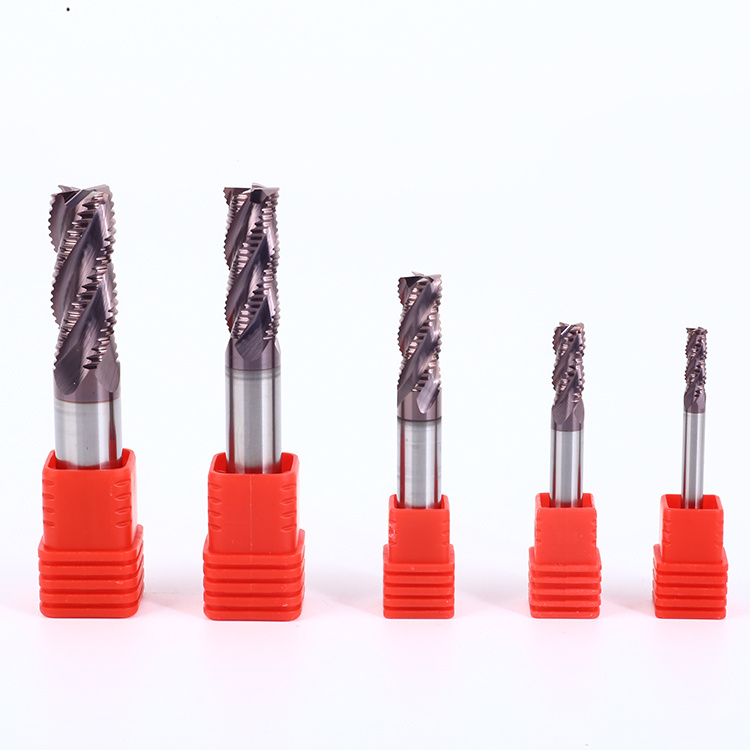 Durable Cnc Lathe Machine 4 Flutes Super Coating Carbide Roughing End Mil For Cooper Aluminum Plastic Nylon