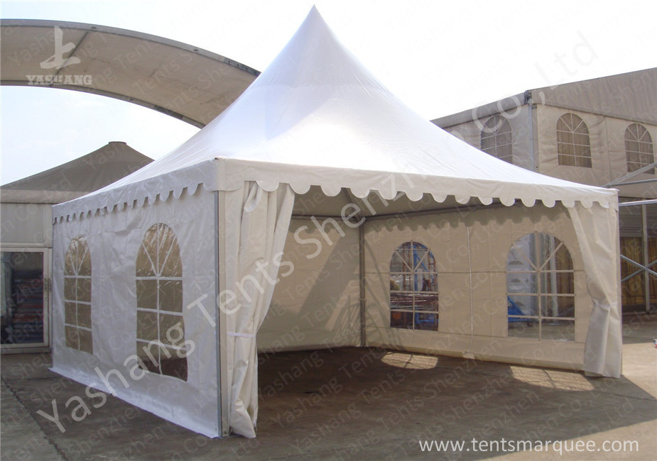 Out side 4M Width French Style High Peak Frame Tent Transparent PVC Windows