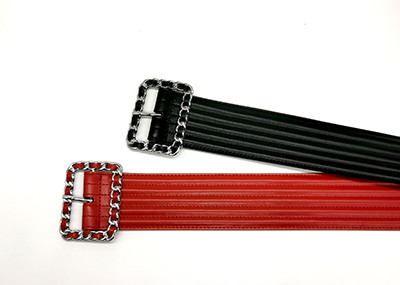 Chain Acrossed Buckle 5.5cm Women's Fashion Leather Belts
