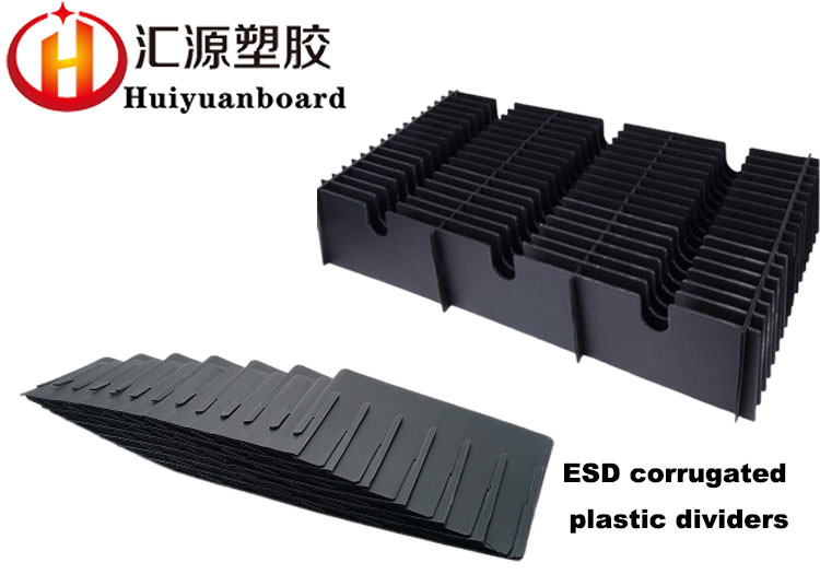 Eco Friendly Black ESD Corrugated Plastic Dividers Fireproof